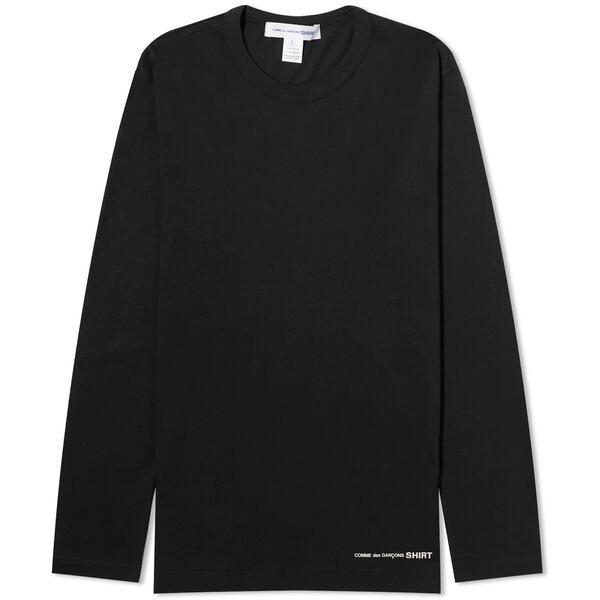 コム・デ・ギャルソン メンズ Tシャツ トップス Comme des Garcons SHIRT Long Sleeve Logo T-Shirt Blackの通販は