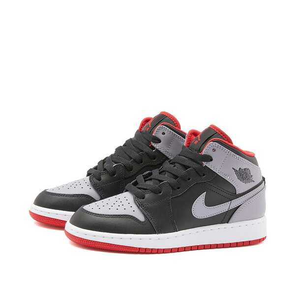 ジョーダン メンズ スニーカー シューズ Air Jordan 1 Mid GS Cement Grey Fire Red & White