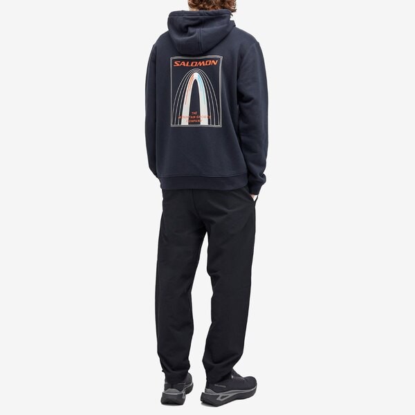 サロモン メンズ パーカー・スウェット アウター Salomon Bow Graphic Hoodie Deep Black