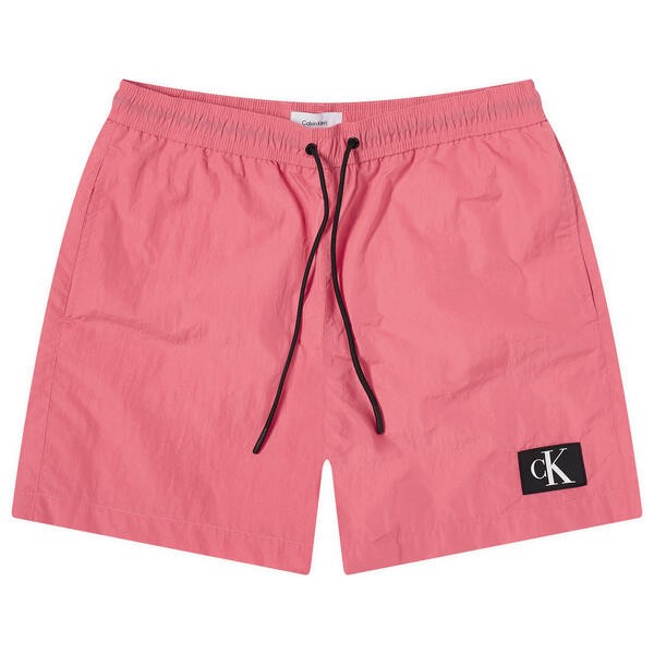 カルバンクライン メンズ ハーフパンツ・ショーツ 水着 Calvin Klein Monogram Logo Nylon Swim Shorts Pinkの通販は
