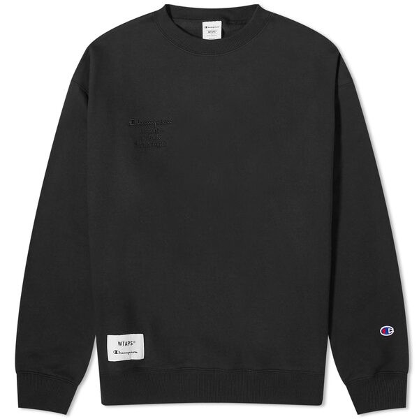 チャンピオン メンズ パーカー・スウェット アウター Champion x WTAPS Crew Sweat Black