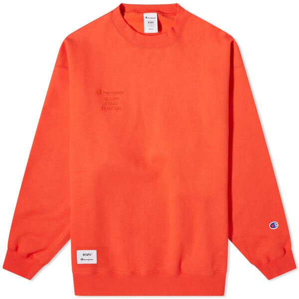 チャンピオン メンズ パーカー・スウェット アウター Champion x WTAPS Crew Sweat Orange