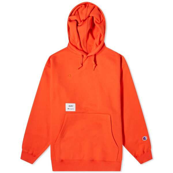 チャンピオン メンズ パーカー・スウェット アウター Champion x WTAPS Hoodie Orange