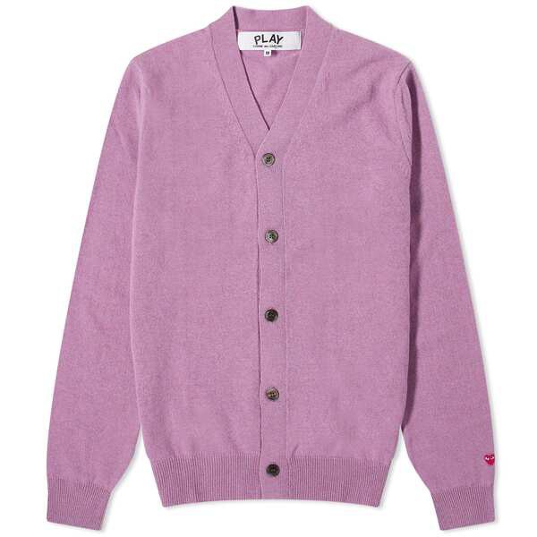 コム・デ・ギャルソン メンズ ニット・セーター アウター Comme des Garcons Play Heart Sleeve Cardigan Purple