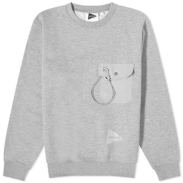 グラミチ メンズ パーカー・スウェット アウター Gramicci x And Wander Pocket Sweatshirt Grey