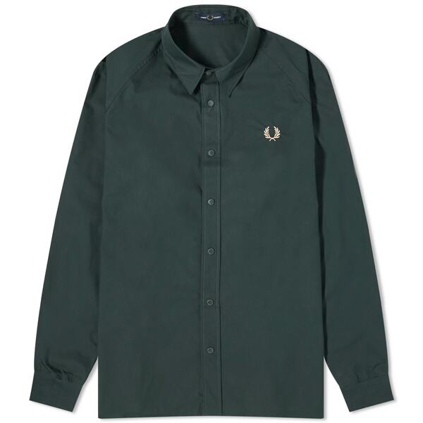 フレッドペリー メンズ シャツ トップス Fred Perry Raglan Overshirt Night Green