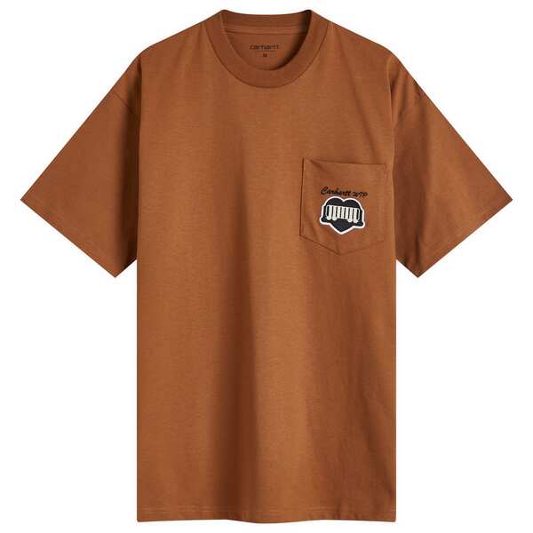 カーハート メンズ Tシャツ トップス Carhartt WIP Heart Train Pocket T-Shirt Hamilton Brownの通販は