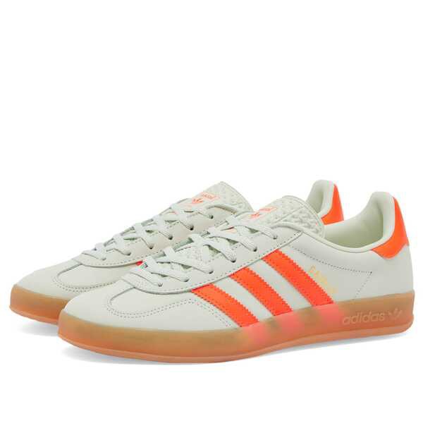 アディダス メンズ スニーカー シューズ Adidas Gazelle Indoor W Linen Green Solar Orange & Gum