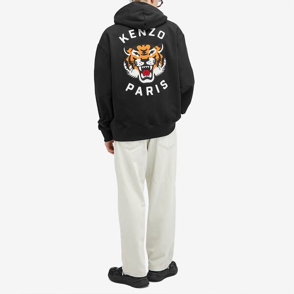 ケンゾー メンズ パーカー・スウェット アウター Kenzo Lucky Tiger Hoodie Black