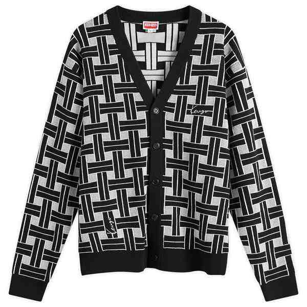 ケンゾー メンズ カーディガン アウター Kenzo Weave Cardigan Black