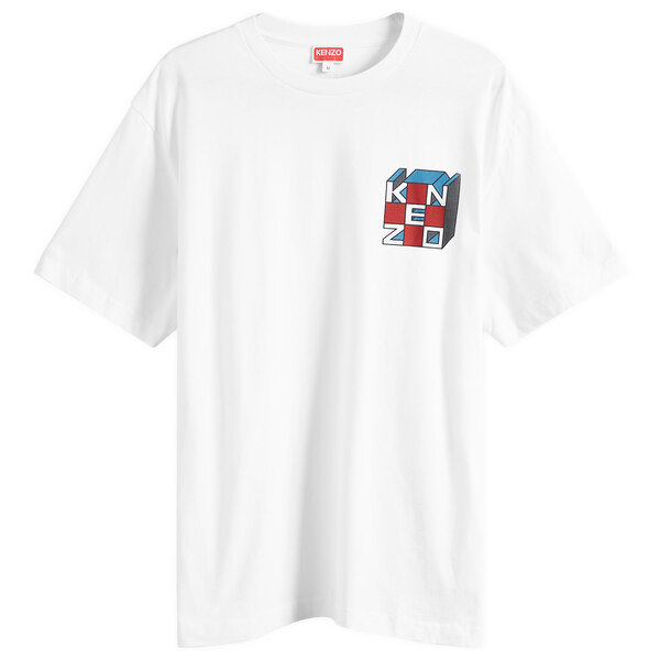 ケンゾー メンズ Tシャツ トップス Kenzo Kube Oversized T-Shirt White