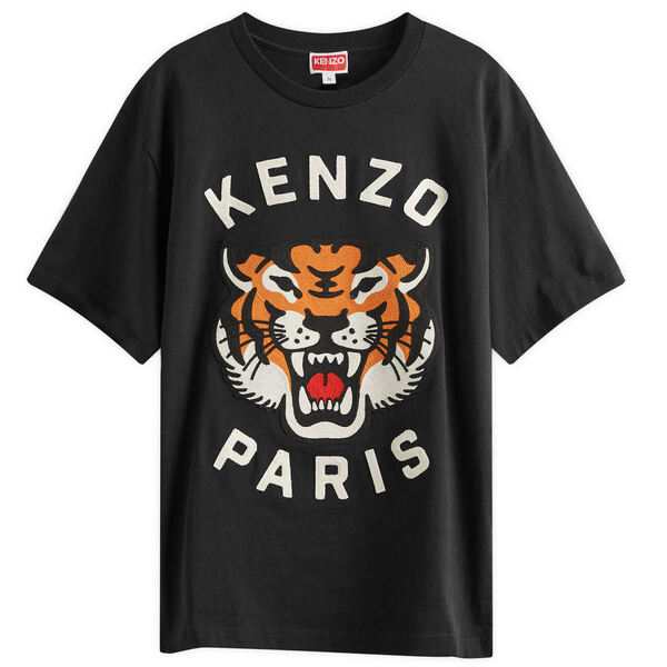 ケンゾー メンズ Tシャツ トップス Kenzo Lucky Tiger Embroidered T-Shirt Black