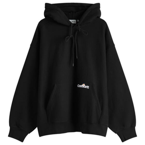 カーハート メンズ パーカー・スウェット アウター Carhartt WIP Hooded Label Script Sweatshirt Blackの通販は