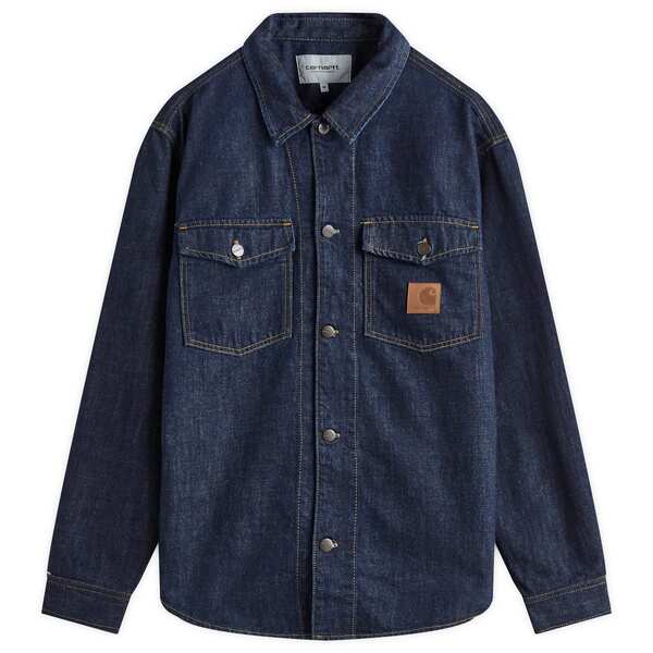 カーハート メンズ ジャケット・ブルゾン アウター Carhartt WIP Lincoln Denim Shirt Jacket Blue Rinsedの通販は