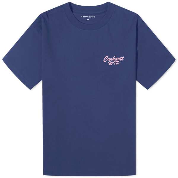 カーハート メンズ Tシャツ トップス Carhartt WIP Friendship T-Shirt Air Force Blue & Light Pinkの通販は
