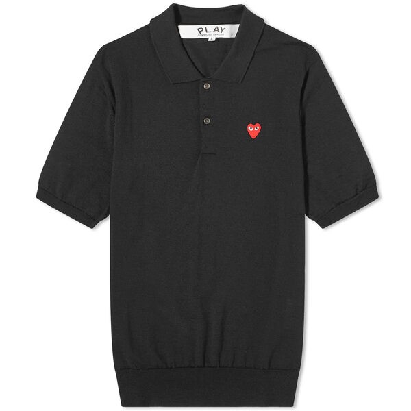 コム・デ・ギャルソン メンズ ポロシャツ トップス Comme des Garcons Play Knit Polo Black