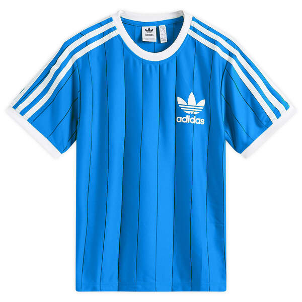 アディダス レディース Tシャツ トップス Adidas 3 Stripe Pnst T-Shirt Blueの通販は