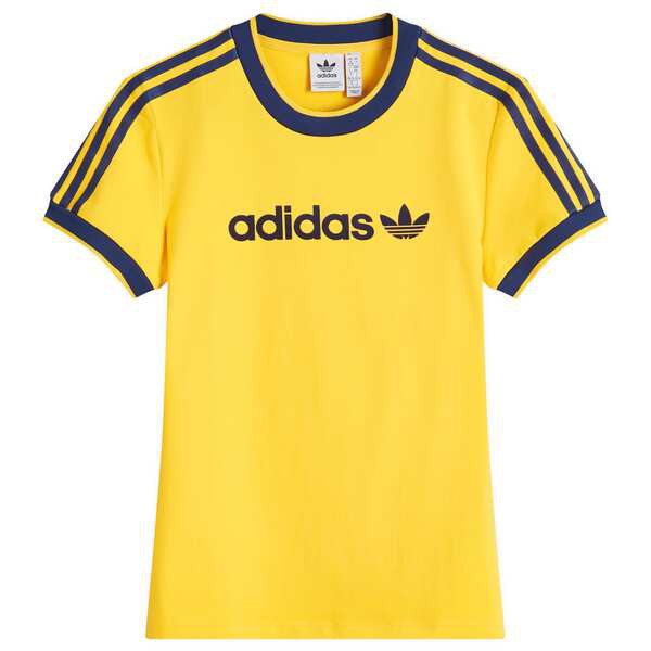 アディダス レディース Tシャツ トップス Adidas Badge Slim T-Shirt Crew Yellow