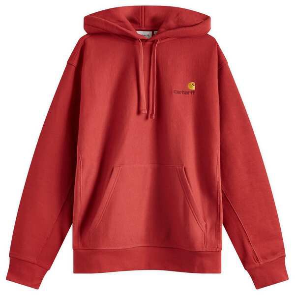 カーハート メンズ パーカー・スウェット アウター Carhartt WIP Hooded American Script Crew Sweat Tuscany