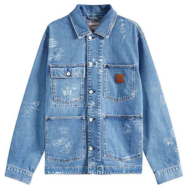 カーハート メンズ ジャケット・ブルゾン アウター Carhartt WIP Stamp Jacket Stamp Print Blue