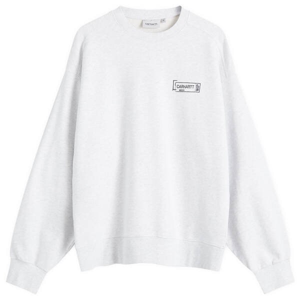 カーハート メンズ パーカー・スウェット アウター Carhartt WIP Stamp Crew Sweat Ash Heather & Black