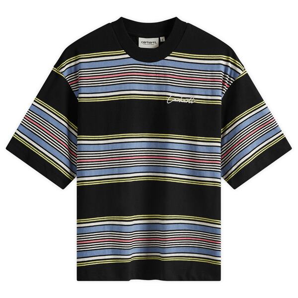 カーハート レディース Tシャツ トップス Carhartt WIP Snyder T-Shirt Snyder Stripe, Blackの通販は 10,124円
