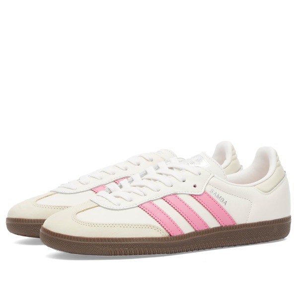 アディダス レディース スニーカー シューズ Adidas Samba OG W Cloud White Lucid Pink & Wonder White