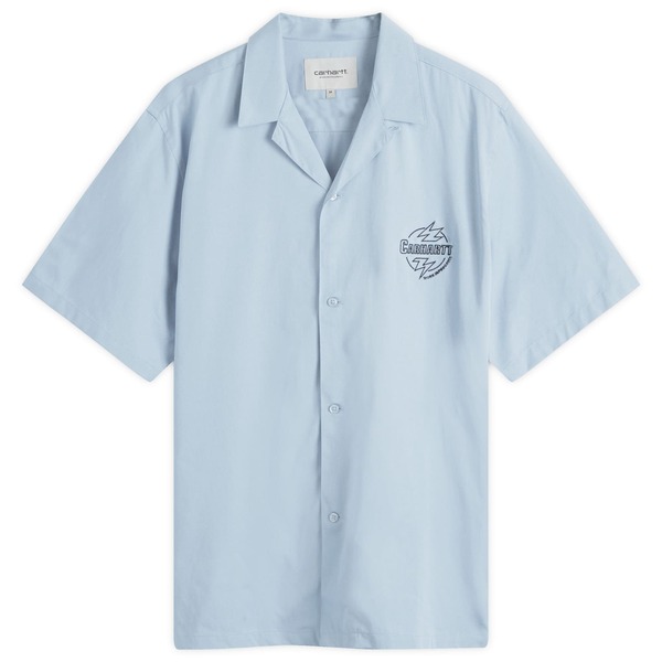 カーハート メンズ シャツ トップス Carhartt WIP Blaze Short Sleeve Shirt Misty Sky & Black