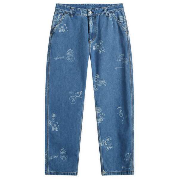 カーハート メンズ カジュアルパンツ ボトムス Carhartt WIP Stamp Pants Stamp Print Blue