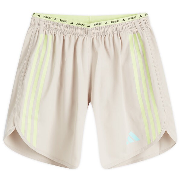 アディダス メンズ ハーフパンツ・ショーツ ボトムス Adidas OTR E 3 Stripe Short Wonder Beige & Pulse Lime