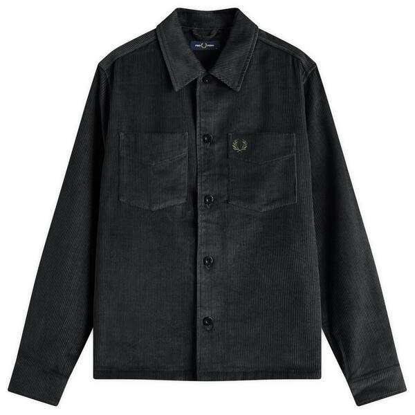 フレッドペリー メンズ シャツ トップス Fred Perry Corduroy Overshirt Night Green