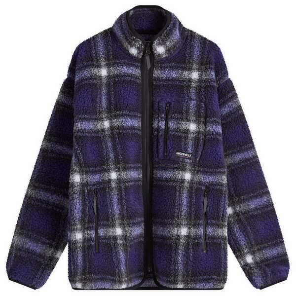 グラミチ メンズ ジャケット・ブルゾン アウター Gramicci Shadow Plaid Sherpa Jacket Purple Shadow Plaid