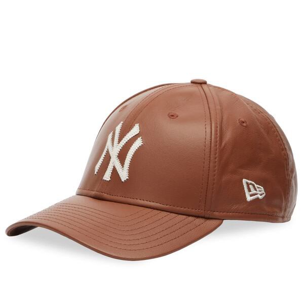 ニューエラ メンズ 帽子 アクセサリー New Era New York Yankees Leather 9Forty Adjustable Cap Brown