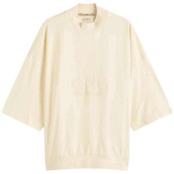 アディダス メンズ Tシャツ トップス Adidas x Fear Of God Athletics Logo 3/4 T-Shirt Pale Yellow