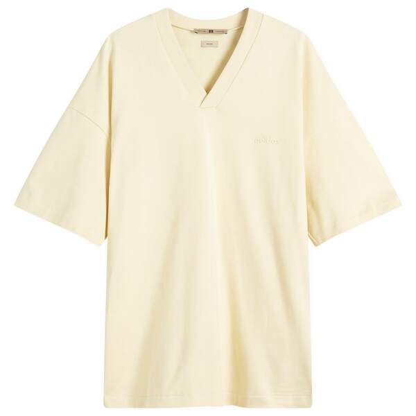 アディダス メンズ Tシャツ トップス Adidas x Fear Of God Athletics V-Neck T-Shirt Pale Yellow