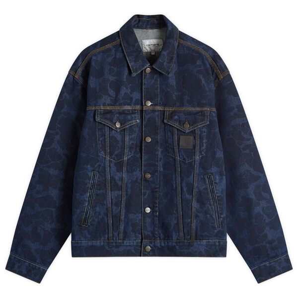 カーハート メンズ ジャケット・ブルゾン アウター Carhartt WIP Duck Camo Helston Denim Jacket Blue Stone Washed