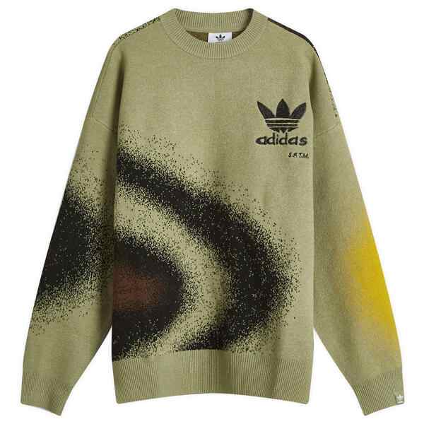 アディダス メンズ パーカー・スウェット アウター Adidas x SFTM Knitted Sweat Tent Green