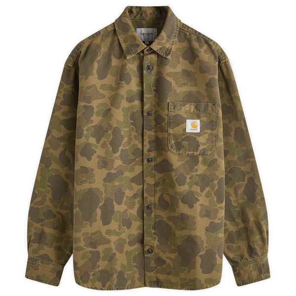 カーハート メンズ シャツ トップス Carhartt WIP Duck Camo Overshirt Green & Office Green