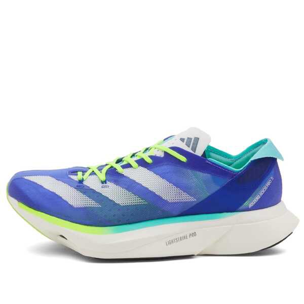 アディダス メンズ スニーカー シューズ Adidas Adizero Adios Pro 3 Sneaker Blue Zero & Lemon