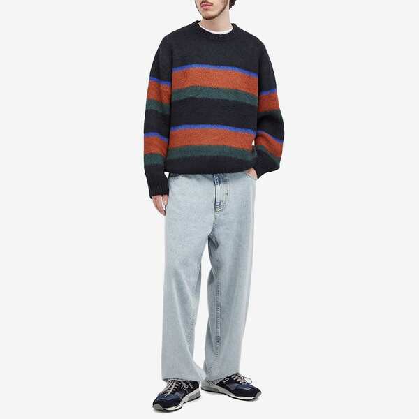 カーハート メンズ ニット・セーター アウター Carhartt WIP Mertin Stripe Knit Jumper Deep Hamilton Brown