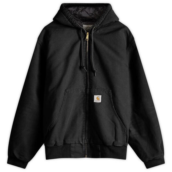 カーハート メンズ ジャケット・ブルゾン アウター Carhartt WIP OG Active Jacket Black Aged Canvas