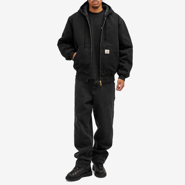 カーハート メンズ ジャケット・ブルゾン アウター Carhartt WIP OG Active Jacket Black Aged Canvas