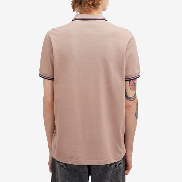 フレッドペリー メンズ ポロシャツ トップス Fred Perry Twin Tipped Polo Dark Pink, Amethyst & Blackの通販は