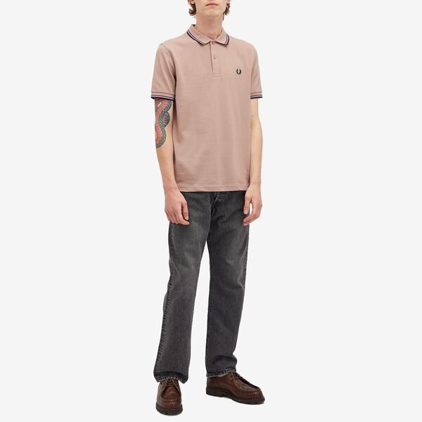 フレッドペリー メンズ ポロシャツ トップス Fred Perry Twin Tipped Polo Dark Pink, Amethyst & Blackの通販は