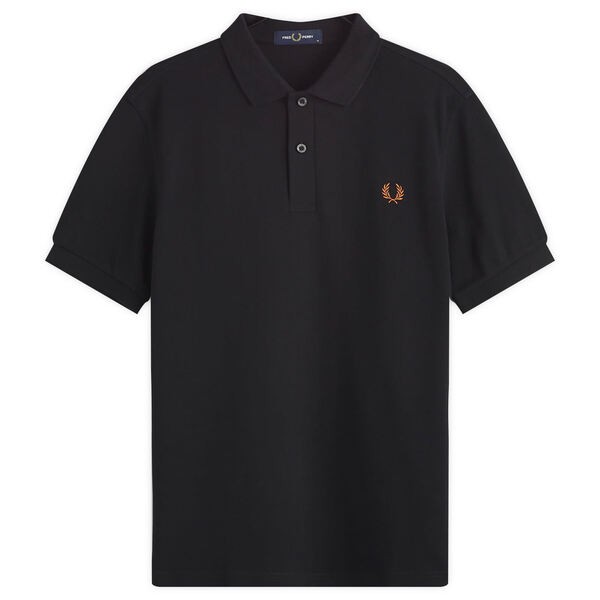 フレッドペリー メンズ ポロシャツ トップス Fred Perry Plain Polo Black & Marmalade