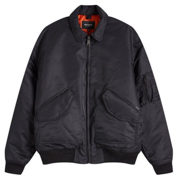 カーハート メンズ ジャケット・ブルゾン アウター Carhartt WIP Olten Bomber Jacket Black