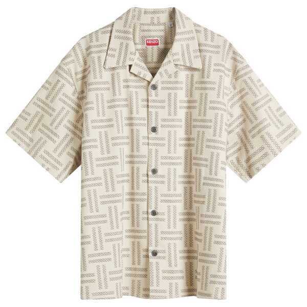 ケンゾー メンズ シャツ トップス Kenzo Weave Hawaiian Short Sleeve Shirt Tanの通販は