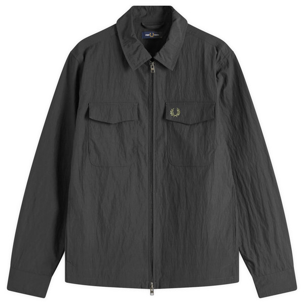 フレッドペリー メンズ シャツ トップス Fred Perry Zip Through Overshirt Blackの通販は 45,800円