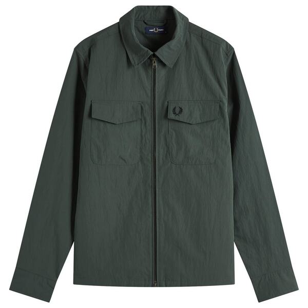 フレッドペリー メンズ シャツ トップス Fred Perry Zip Through Overshirt Court Greenの通販は 45,800円