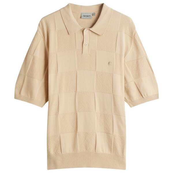 カーハート メンズ ポロシャツ トップス Carhartt WIP Checker Knit Polo Fleur De Sel
